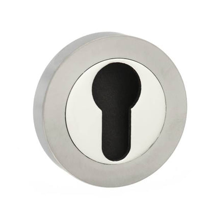 STATUS Euro Escutcheons on Round Rose - Satin Nickel/Nickel Plate - Default