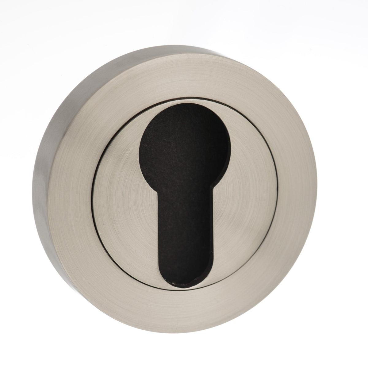 Mediterranean Euro Escutcheons on Round Rose - Satin Nickel - Default