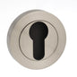 Mediterranean Euro Escutcheons on Round Rose - Satin Nickel - Default