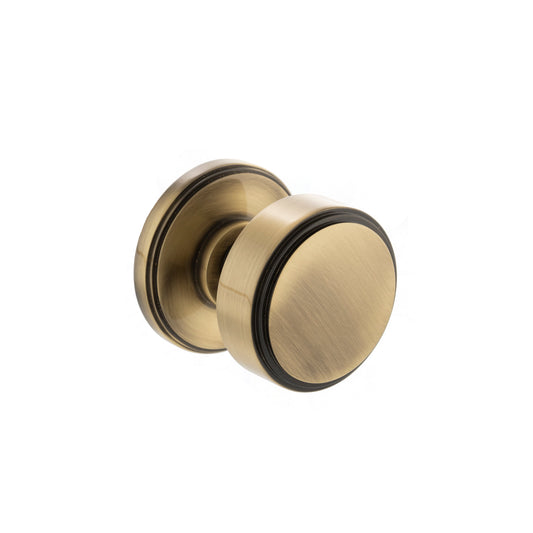 Millhouse Brass Boulton Brass Stepped Mortice Knob on Concealed Fix Rose - Antique Brass - Default