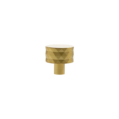 Millhouse Brass Chrysler Diamond Round Cabinet Knob Handle - Satin Brass - Default