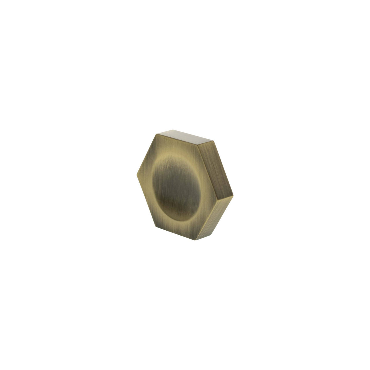 Millhouse Brass Pennington Hexagonal Finger Pull Cabinet Knob Handle - Antique Brass - Default
