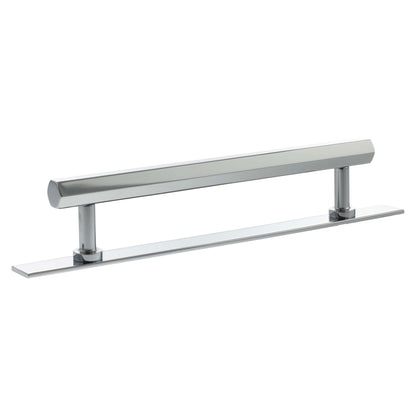 Millhouse Brass Pennington Hexagonal T-Bar Cabinet Pull Handle on Backplate 160mm - Polished Chrome - Default