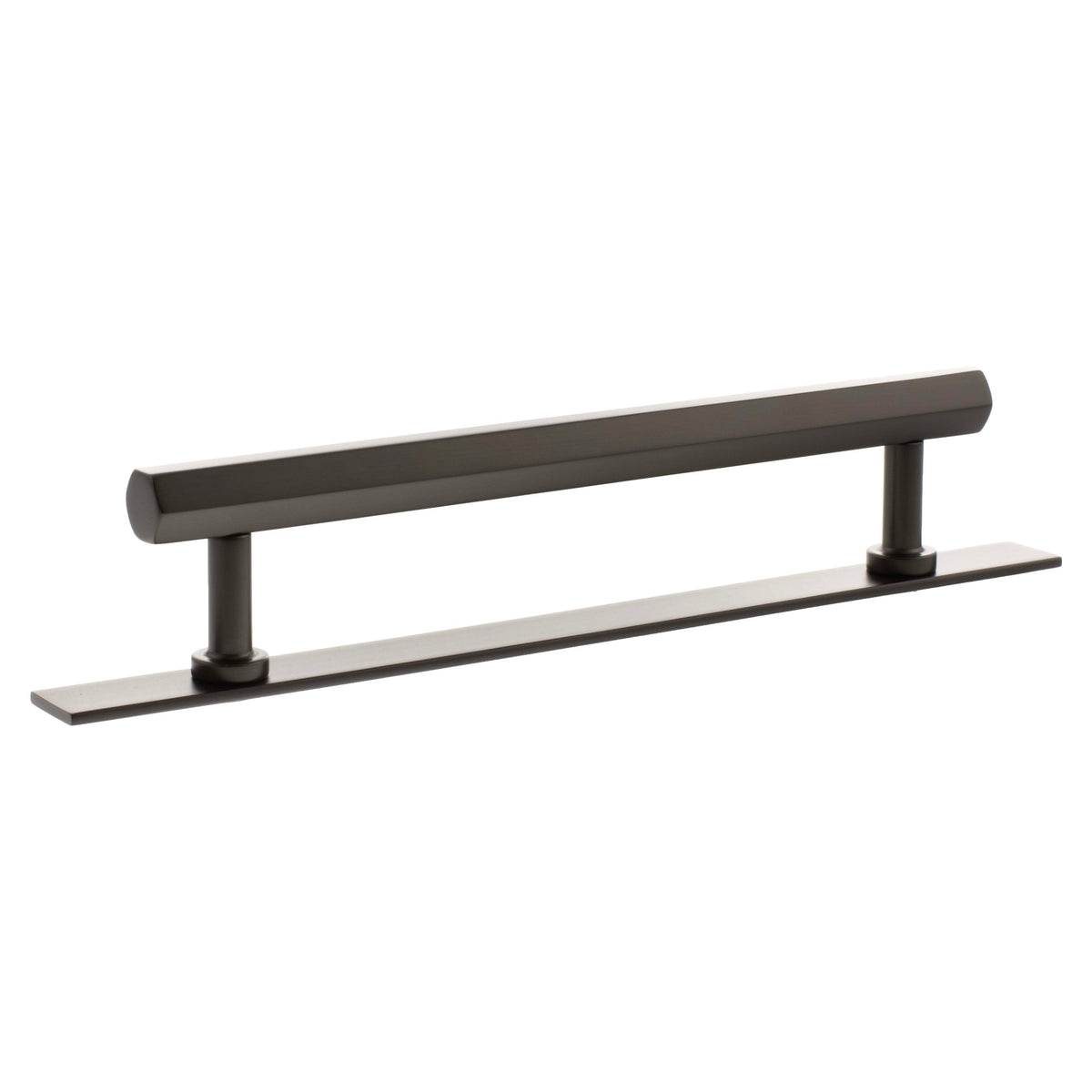 Millhouse Brass Pennington Hexagonal T-Bar Cabinet Pull Handle on Backplate 160mm - Urban Dark Bronze - Default