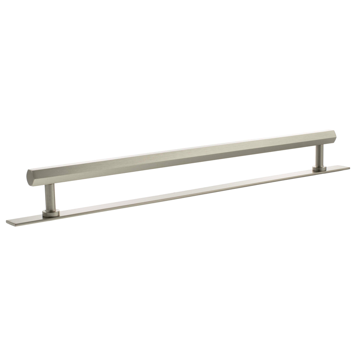 Millhouse Brass Pennington Hexagonal T-Bar Cabinet Pull Handle on Backplate 320mm - Satin Nickel - Default