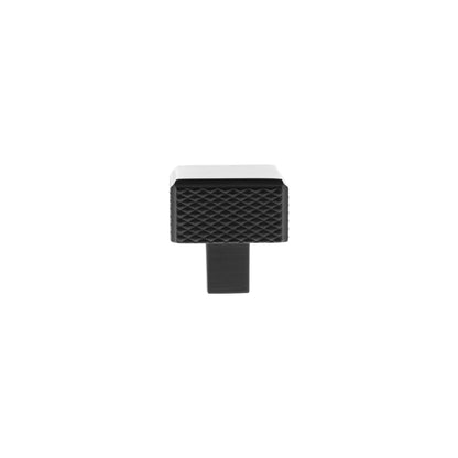 Millhouse Brass Eiffel Knurled Square Cabinet Knob Handle - Matt Black - Default