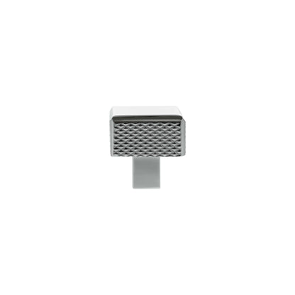 Millhouse Brass Eiffel Knurled Square Cabinet Knob Handle - Polished Chrome - Default