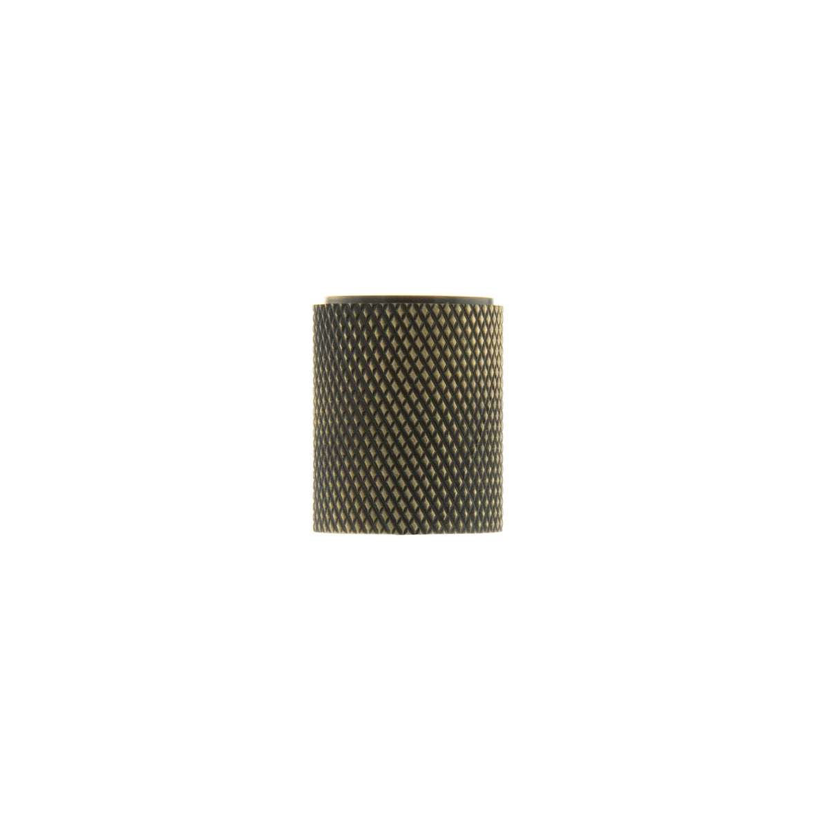 Millhouse Brass Watson Cylinder Knurled Cabinet Knob on Concealed Fix - Antique Brass - Default
