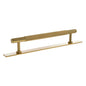 Millhouse Brass Eiffel Knurled T-Bar Cabinet Pull Handle on Backplate 160mm - Satin Brass - Default