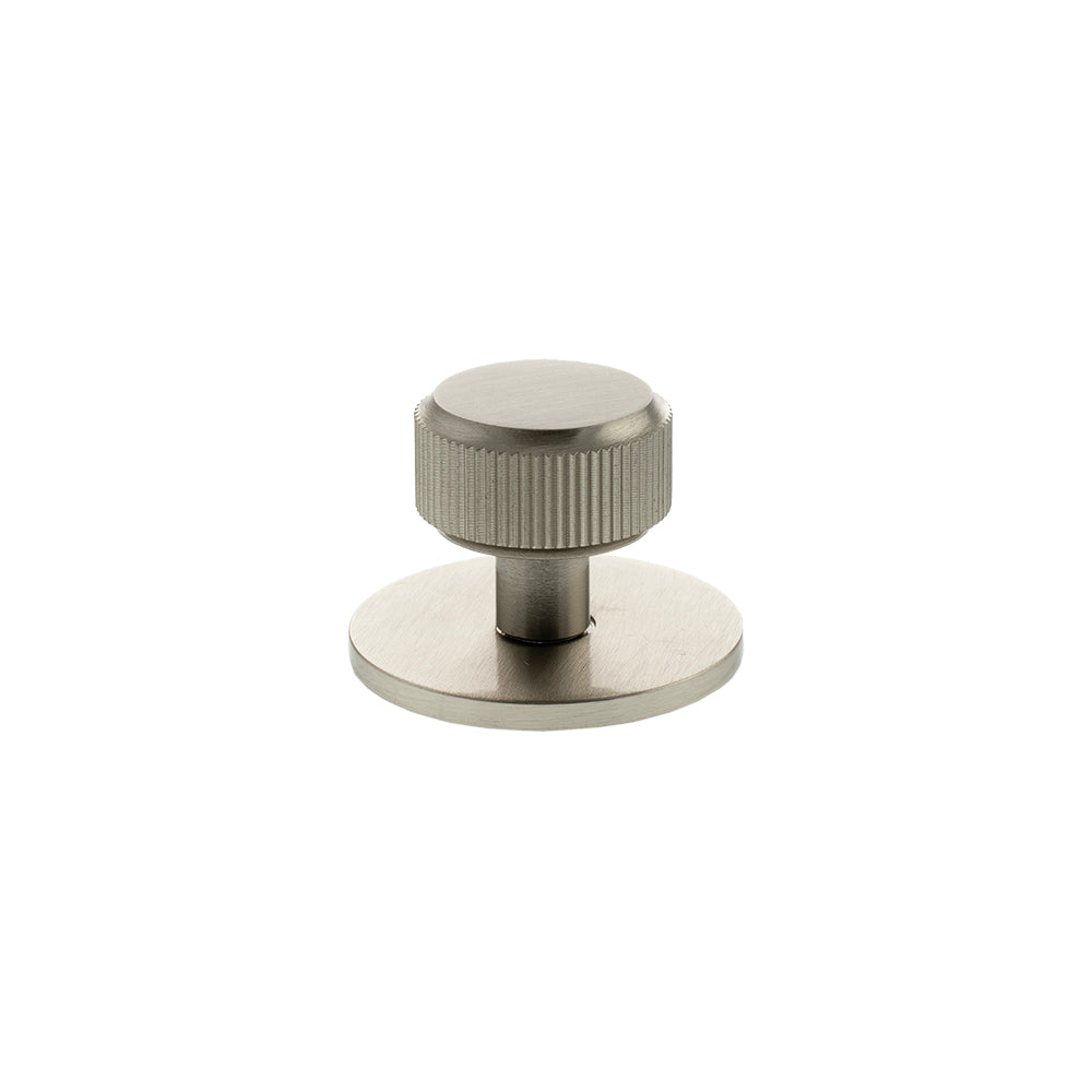 Millhouse Brass Battersea Linear Round Cabinet Knob Handle on Backplate - Satin Nickel - Default