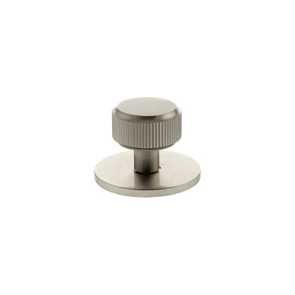 Millhouse Brass Battersea Linear Round Cabinet Knob Handle on Backplate - Satin Nickel - Default