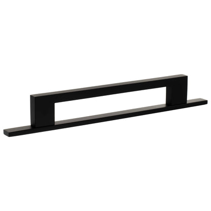 Millhouse Brass Empire Slim Cabinet Pull Handle on Backplate 160mm - Matt Black - Default