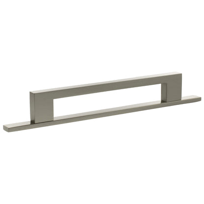 Millhouse Brass Empire Slim Cabinet Pull Handle on Backplate 160mm - Satin Nickel - Default