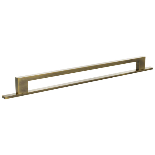 Millhouse Brass Empire Slim Cabinet Pull Handle on Backplate 320mm - Antique Brass - Default