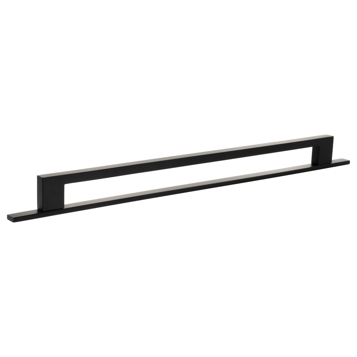 Millhouse Brass Empire Slim Cabinet Pull Handle on Backplate 320mm - Matt Black - Default
