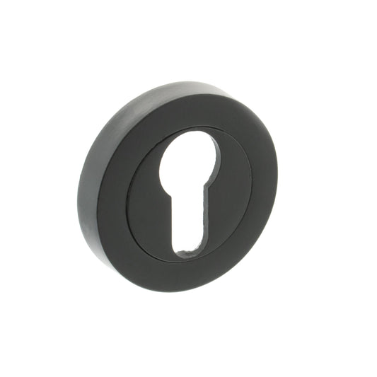 Millhouse Brass Euro Escutcheons on Round Rose - Matt Black - Default