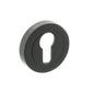 Millhouse Brass Euro Escutcheons on Round Rose - Matt Black - Default
