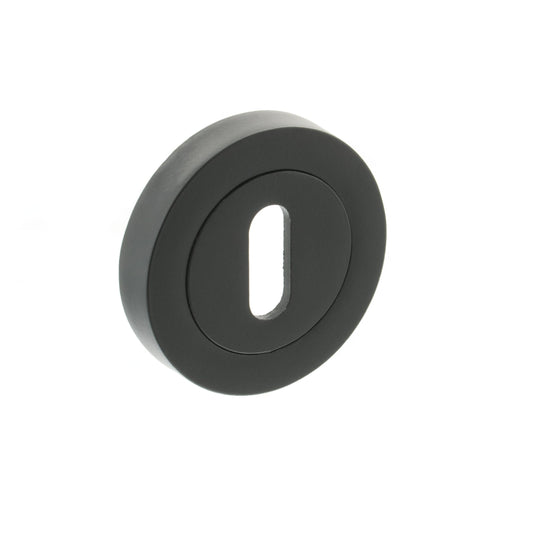 Millhouse Brass Key Escutcheons on Round Rose - Matt Black - Default