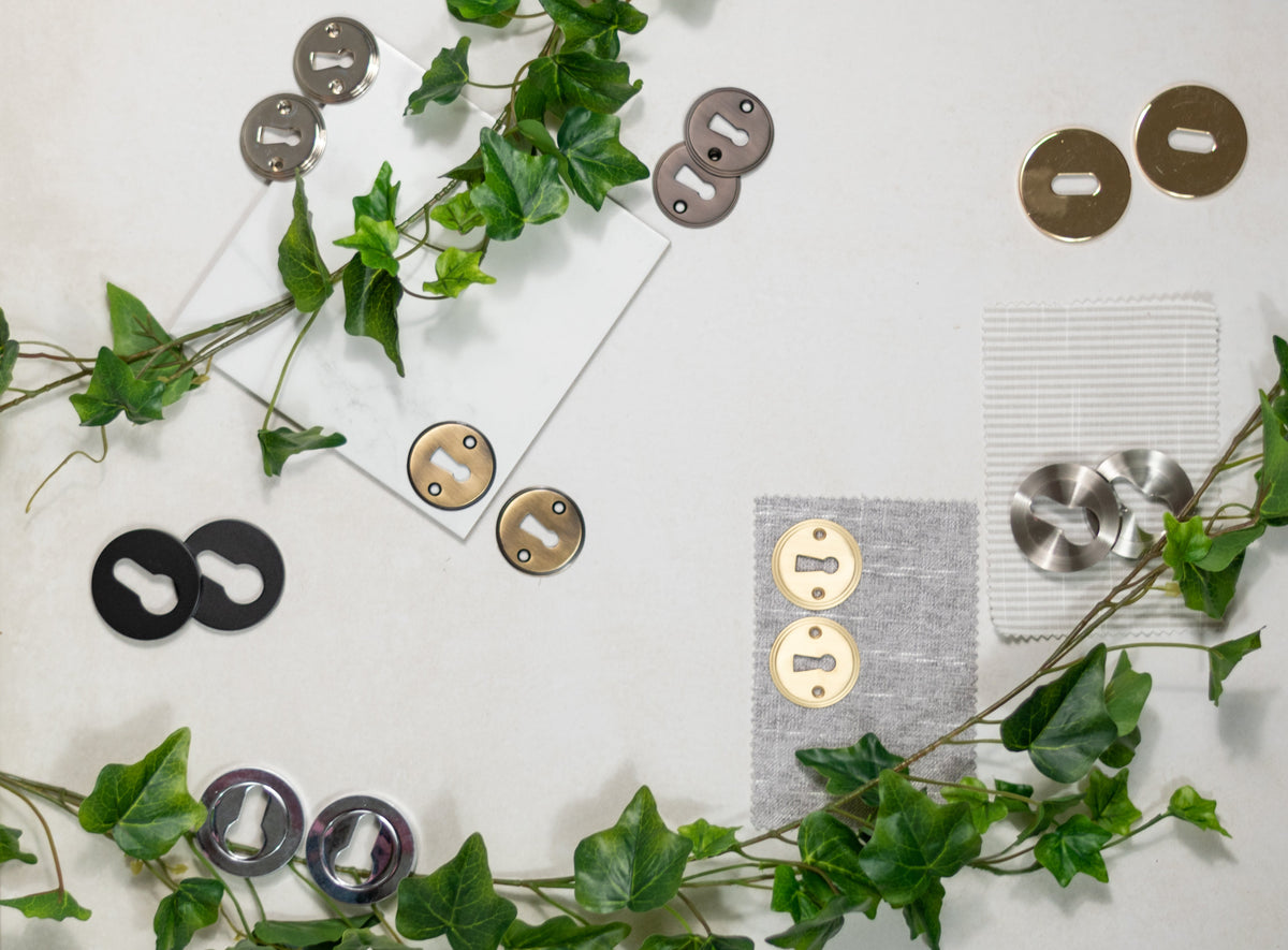 Millhouse Brass Euro Escutcheons on Round Rose - additional image
