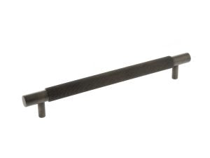 Millhouse Brass Knurled Cabinet Pull Handle - Urban Bronze - 225mm CTC x 20mm