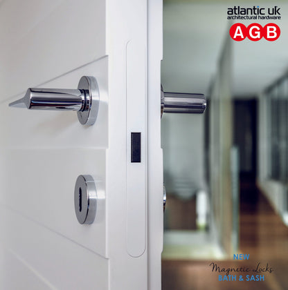 AGB Square Flush Handle Sliding Door Bathroom Lock Set - additional image