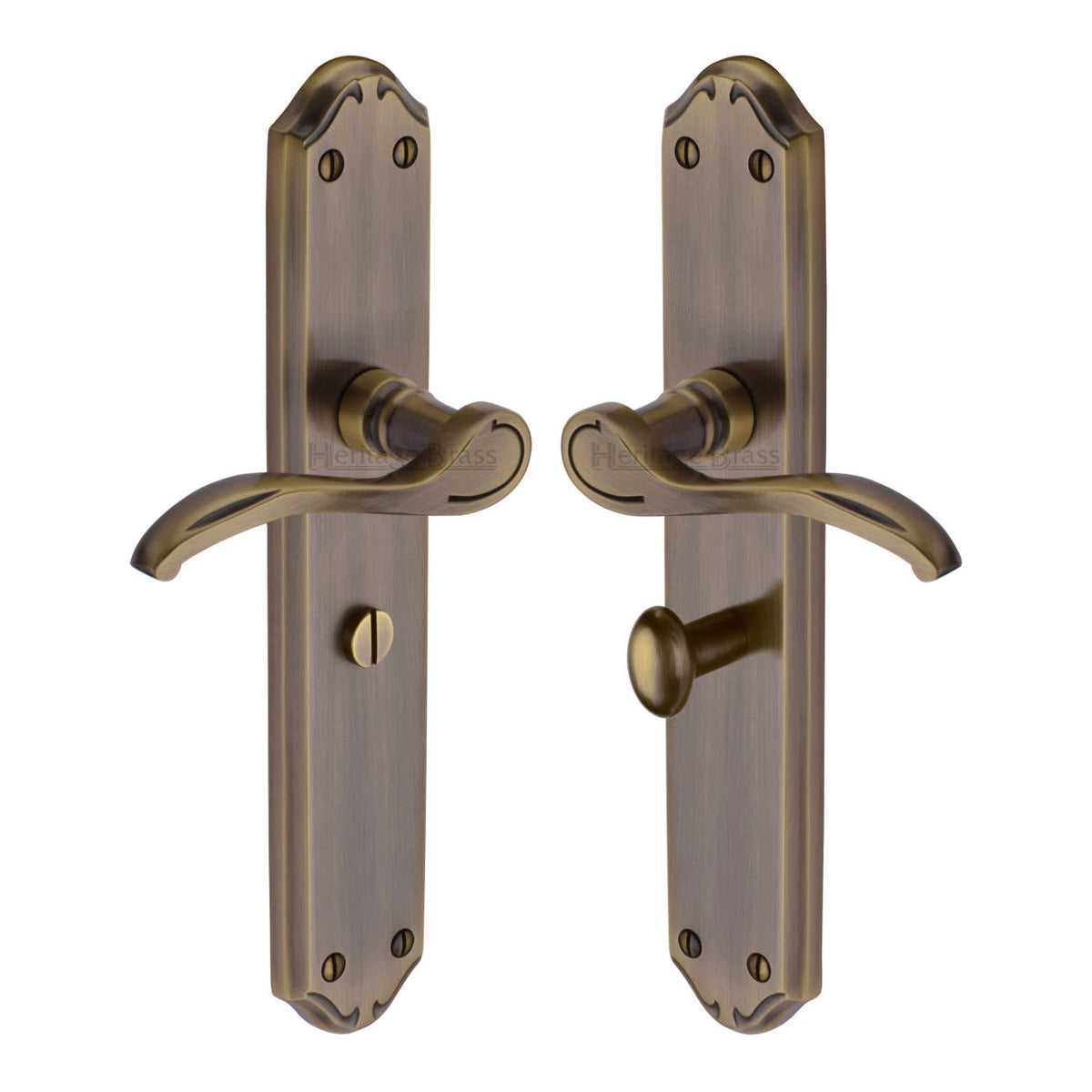 Verona Door Handle on Plate by M Marcus - Heritage Brass