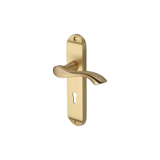 Algarve Door Handle on Plate by M Marcus - Heritage Brass
