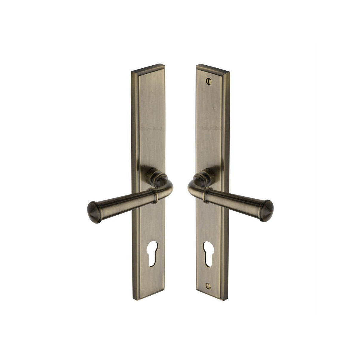 Colonial LH Door Handle on Plate by M Marcus - Heritage Brass