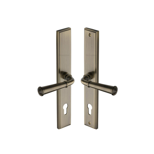 Colonial LH Door Handle on Plate by M Marcus - Heritage Brass