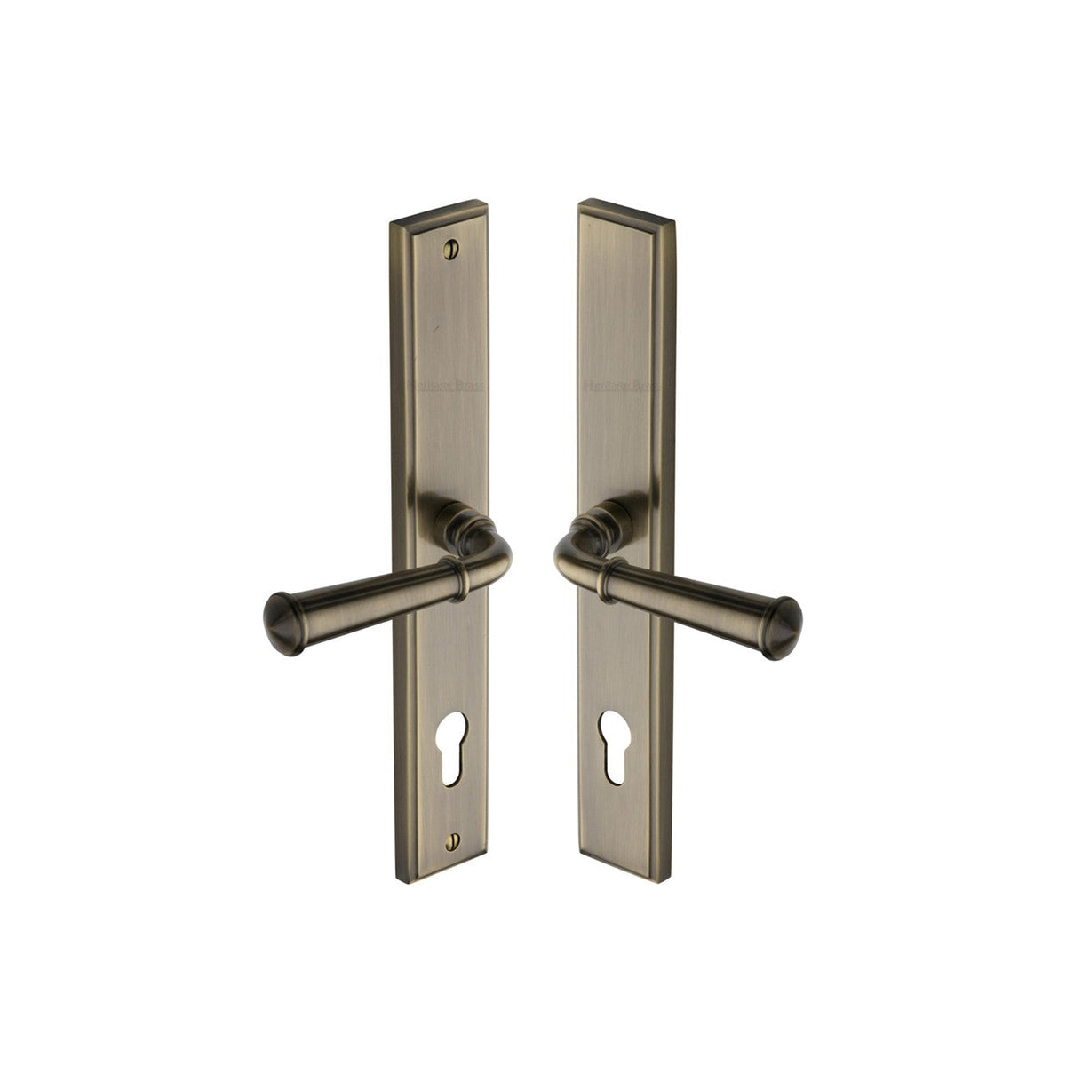 Colonial RH Door Handle on Plate by M Marcus - Heritage Brass