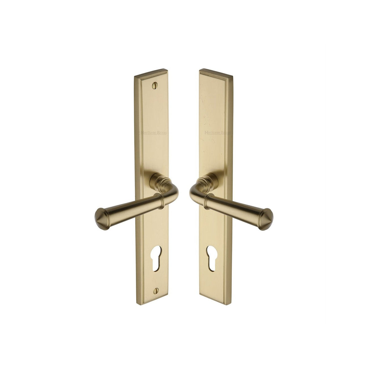 Colonial RH Door Handle on Plate by M Marcus - Heritage Brass