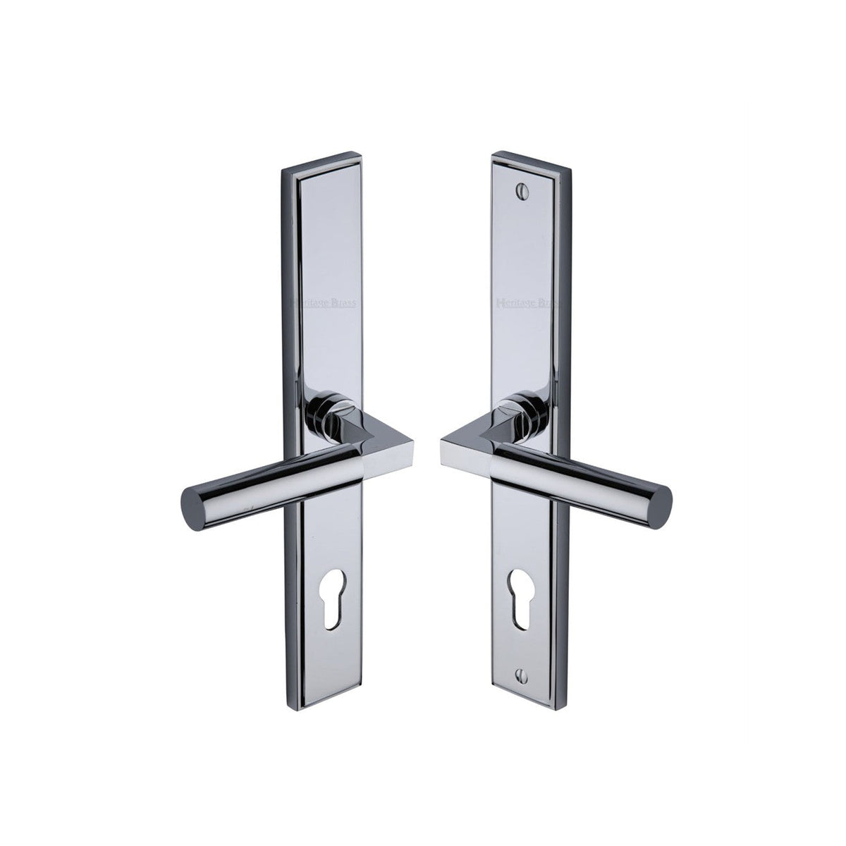 Bauhaus LH Door Handle on Plate by M Marcus - Heritage Brass