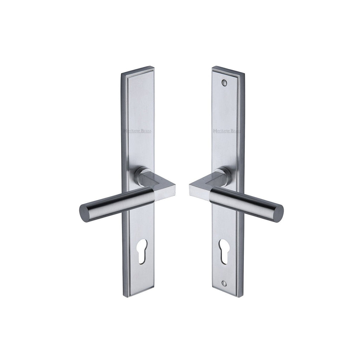 Bauhaus LH Door Handle on Plate by M Marcus - Heritage Brass