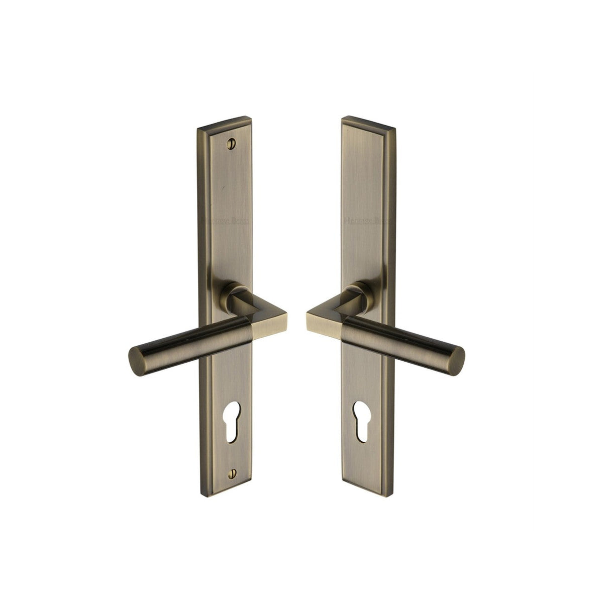 Bauhaus RH Door Handle on Plate by M Marcus - Heritage Brass