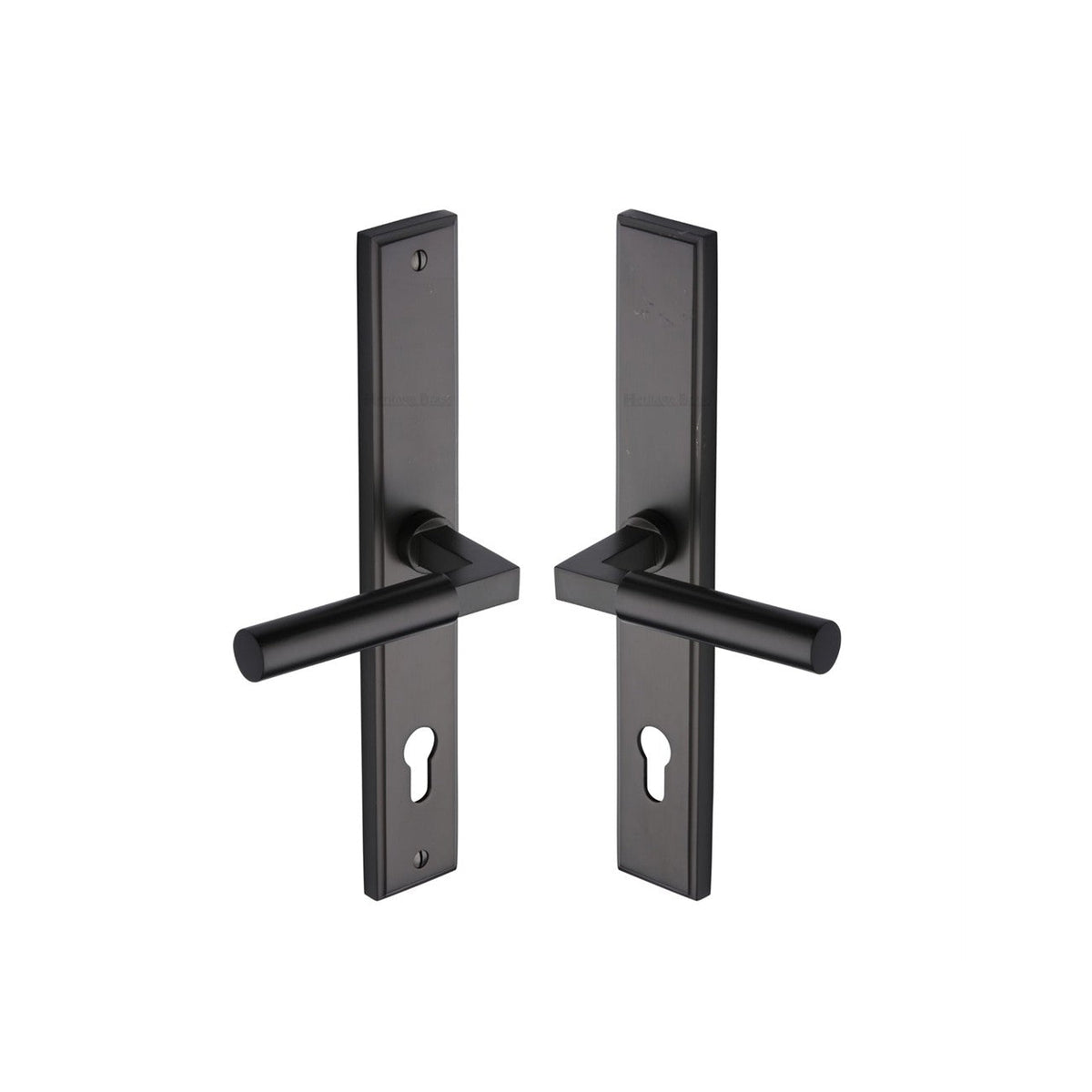 Bauhaus RH Door Handle on Plate by M Marcus - Heritage Brass