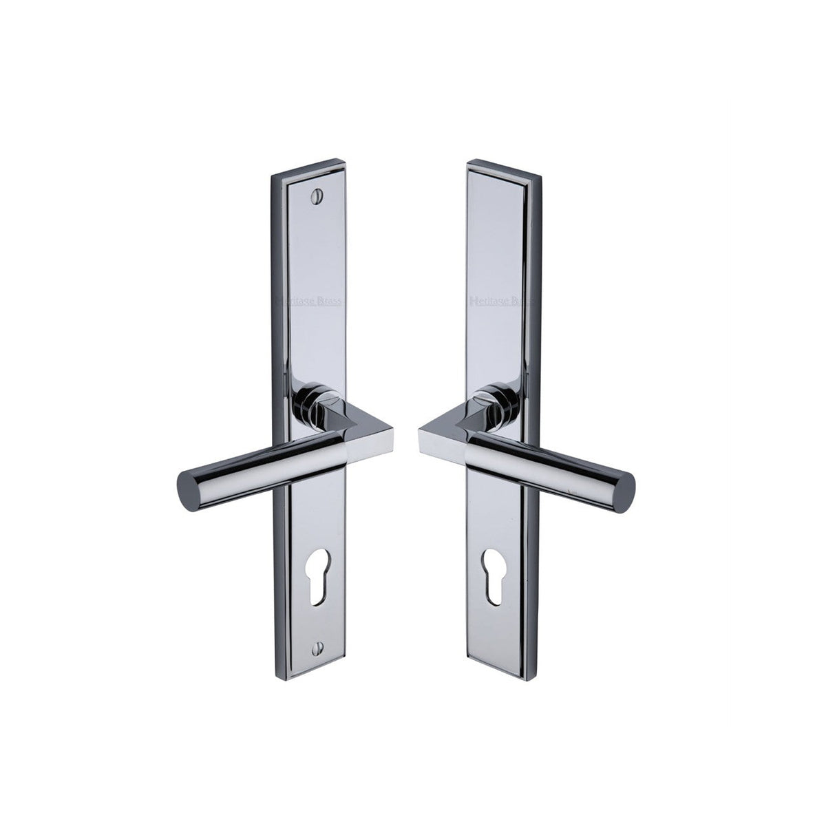 Bauhaus RH Door Handle on Plate by M Marcus - Heritage Brass