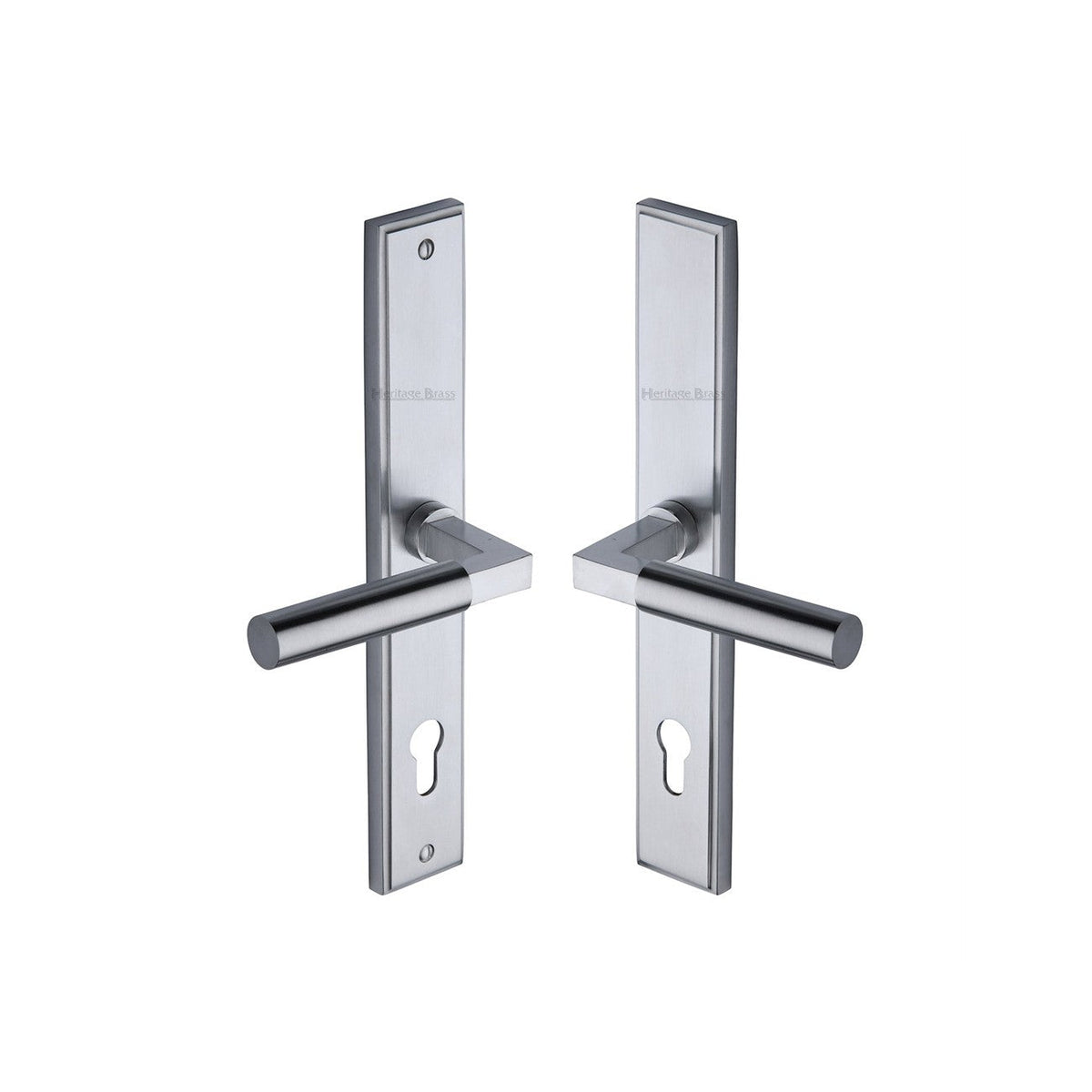 Bauhaus RH Door Handle on Plate by M Marcus - Heritage Brass