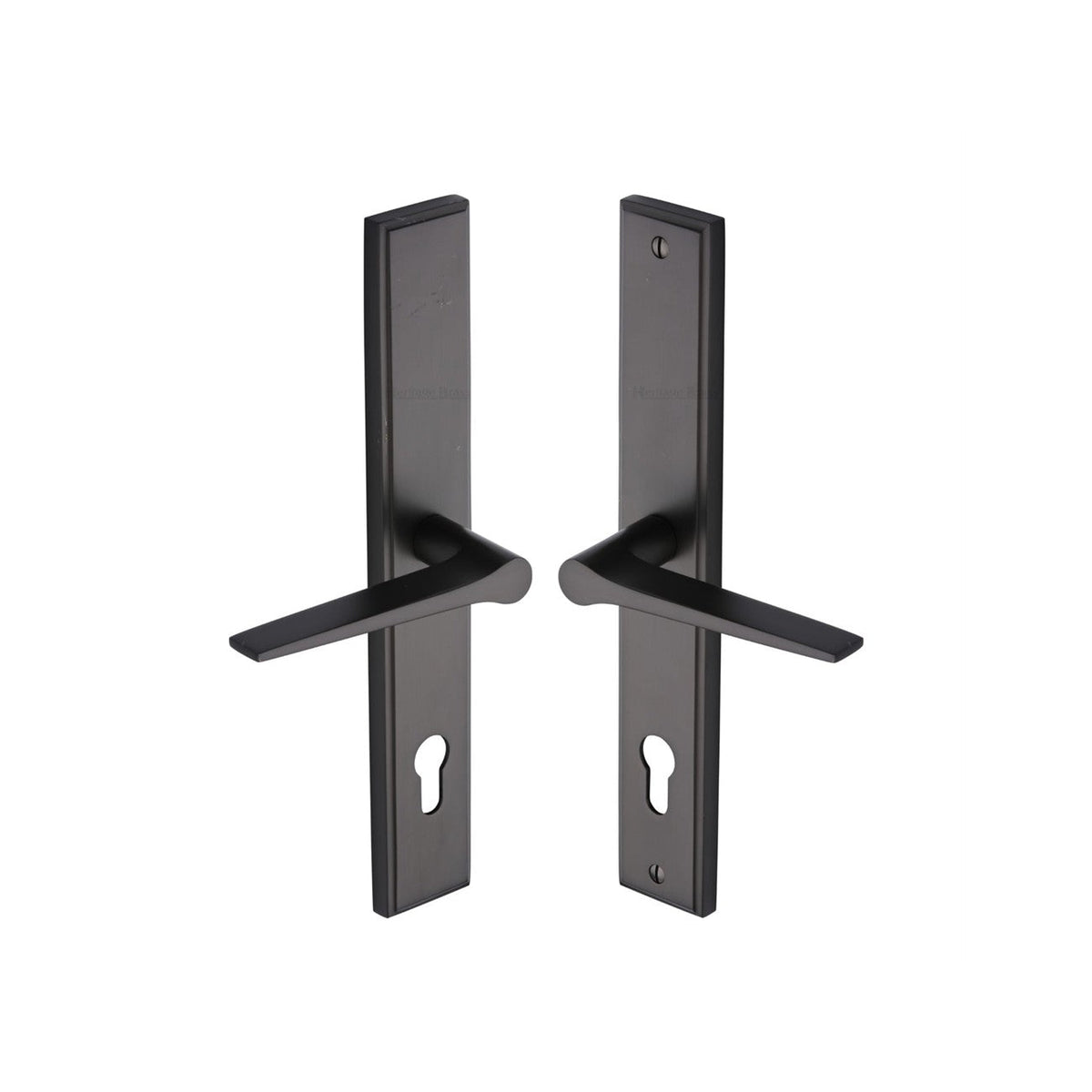 Gio LH Door Handle on Plate by M Marcus - Heritage Brass