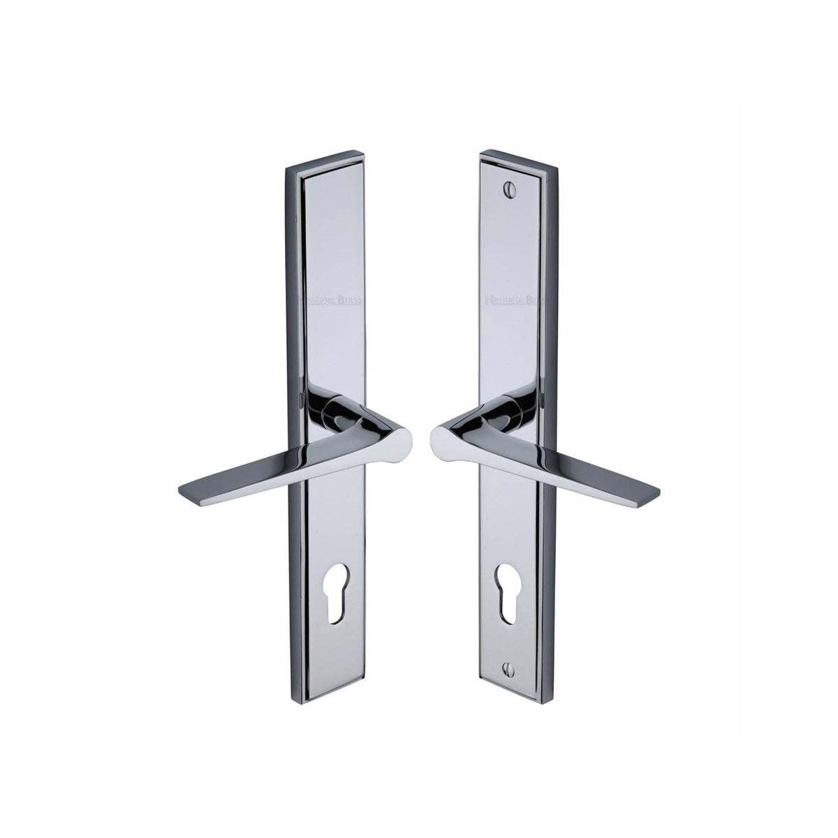 Gio LH Door Handle on Plate by M Marcus - Heritage Brass
