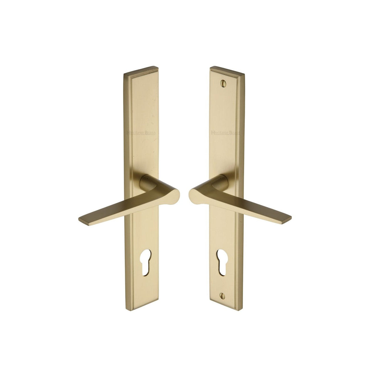 Gio LH Door Handle on Plate by M Marcus - Heritage Brass