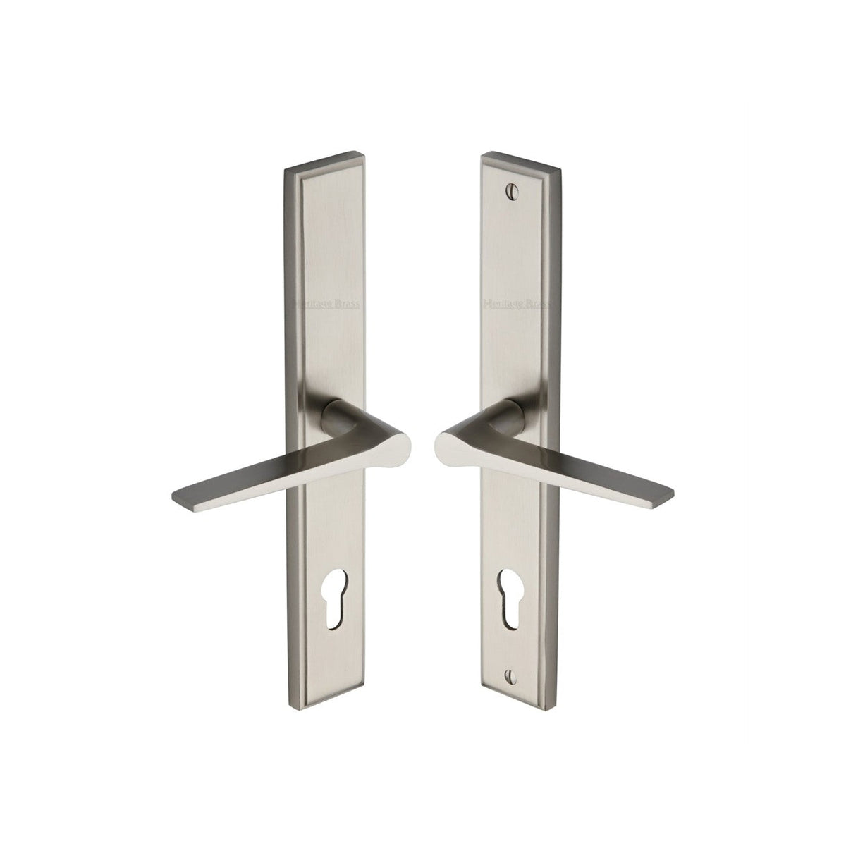 Gio LH Door Handle on Plate by M Marcus - Heritage Brass