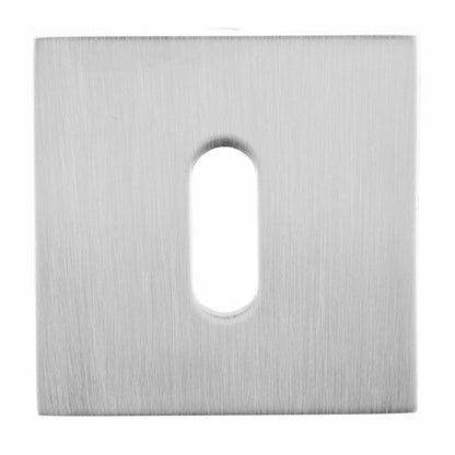 Oro&Oro Key Escutcheons on Square Rose - Satin Chrome - Default