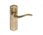 Old English Warwick Latch Lever Door Handle on Backplate - Antique Brass - Default