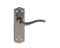 Old English Warwick Latch Lever Door Handle on Backplate - Distressed Silver - Default