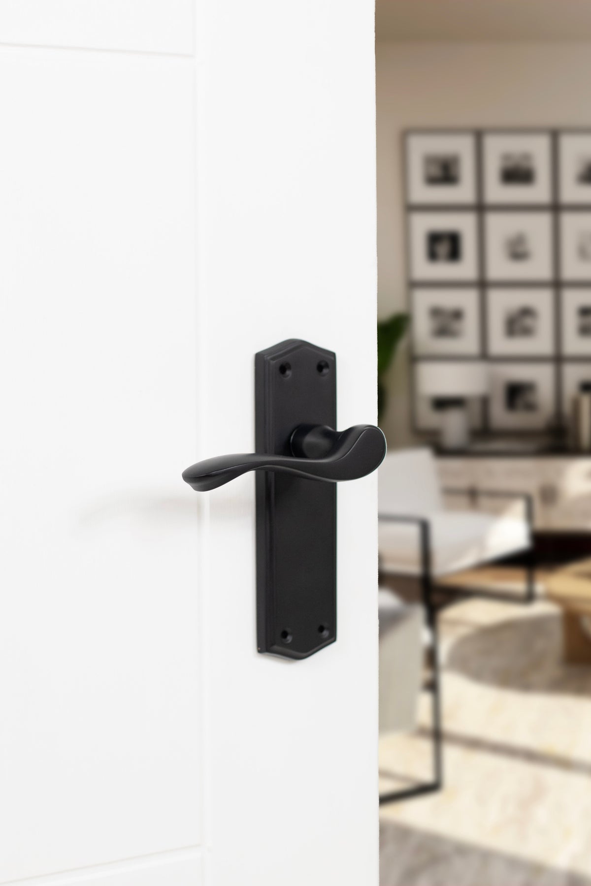 Old English Warwick Latch Lever Door Handle on Backplate - additional image