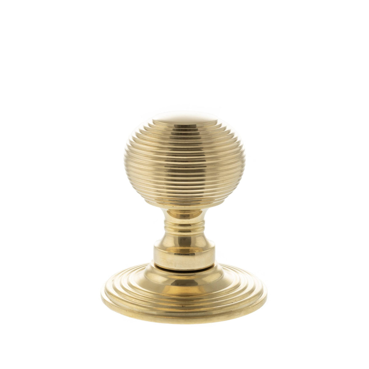 Old English Ripon Solid Brass Reeded Mortice Knob on Concealed Fix Rose - additional image