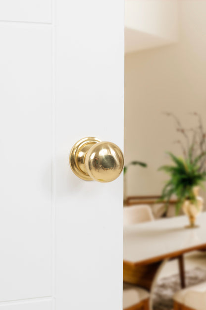 Old English Harrogate Solid Brass Mushroom Mortice Knob on Concealed Fix Rose - additional image
