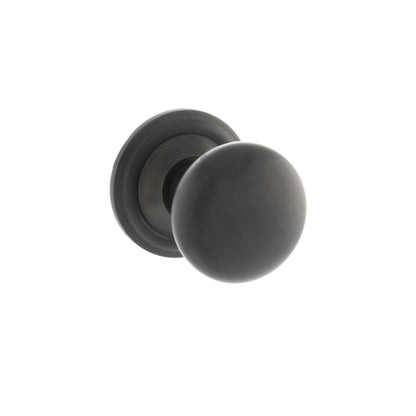 Old English Harrogate Solid Brass Mushroom Mortice Knob on Concealed Fix Rose - Urban Dark Bronze - Default