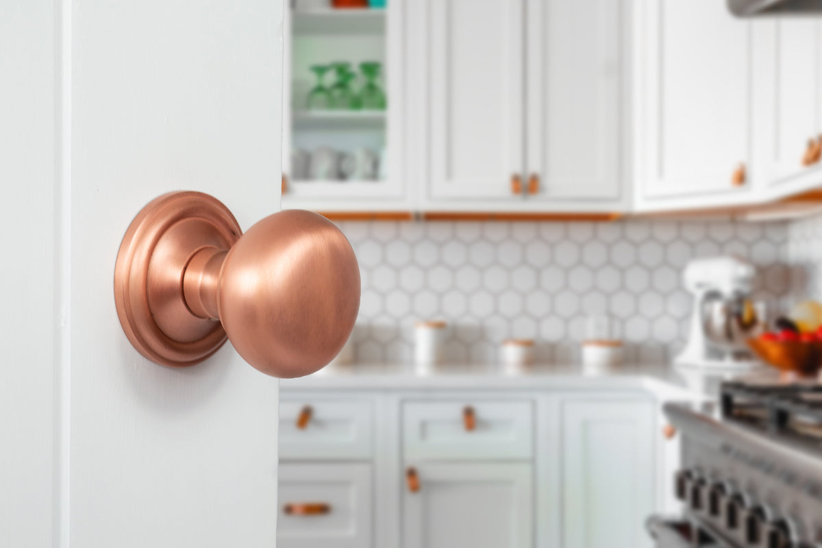 Old English Harrogate Solid Brass Mushroom Mortice Knob on Concealed Fix Rose - additional image