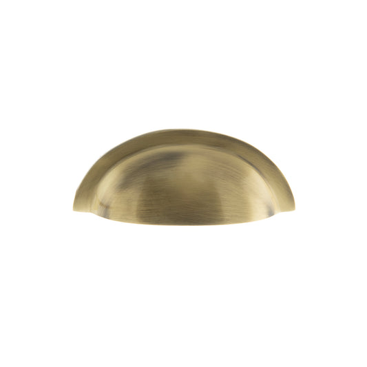 Old English Winchester Solid Brass Cabinet Cup Pull on Concealed Fix - Antique Brass - Default